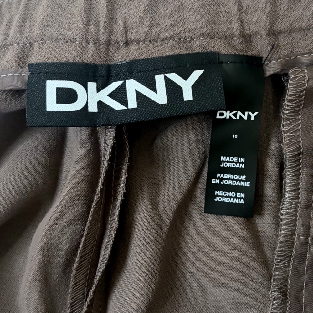 DKNY Womens Mauve Brown Pleated Wide Leg Dress Pants Size 10 New - Picture 6 of 13